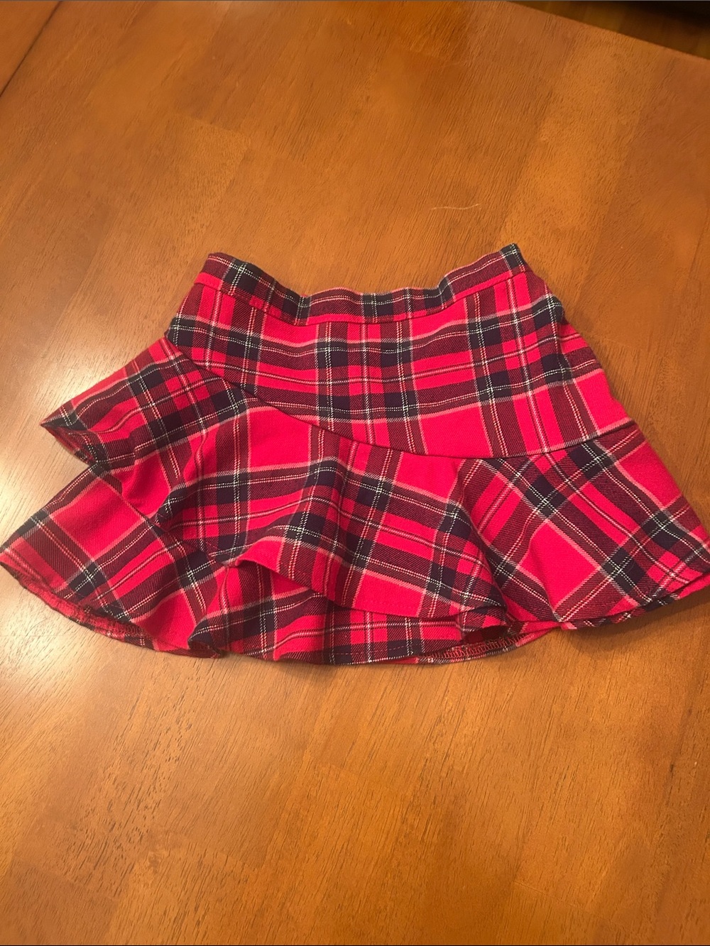 H&M Red Plaid Ruffle Tier Skirt
